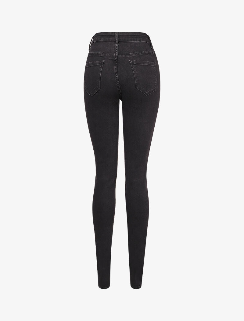 Jean slim extra long à taille standard - Noir - 2