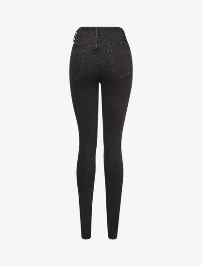 Jean slim extra long à taille standard - Noir - 2