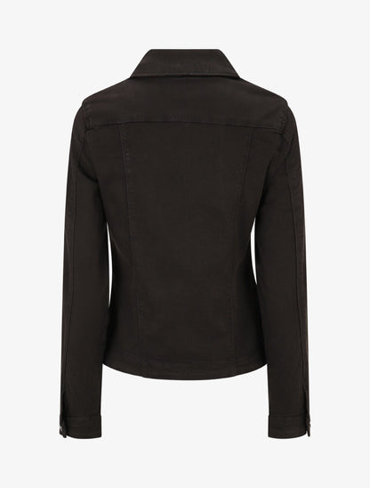 Veste en jean boutonnée et zippée - Noir - 2