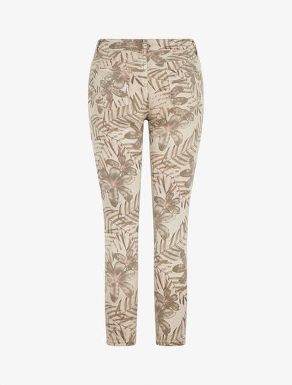 Jean slim imprimé feuillage - Taupe - 2
