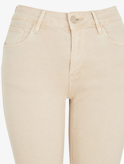 Jean uni standard coupe slim - Beige - 3