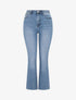 Jean délavé à bords effilochés coupe droite - Bleu - 4