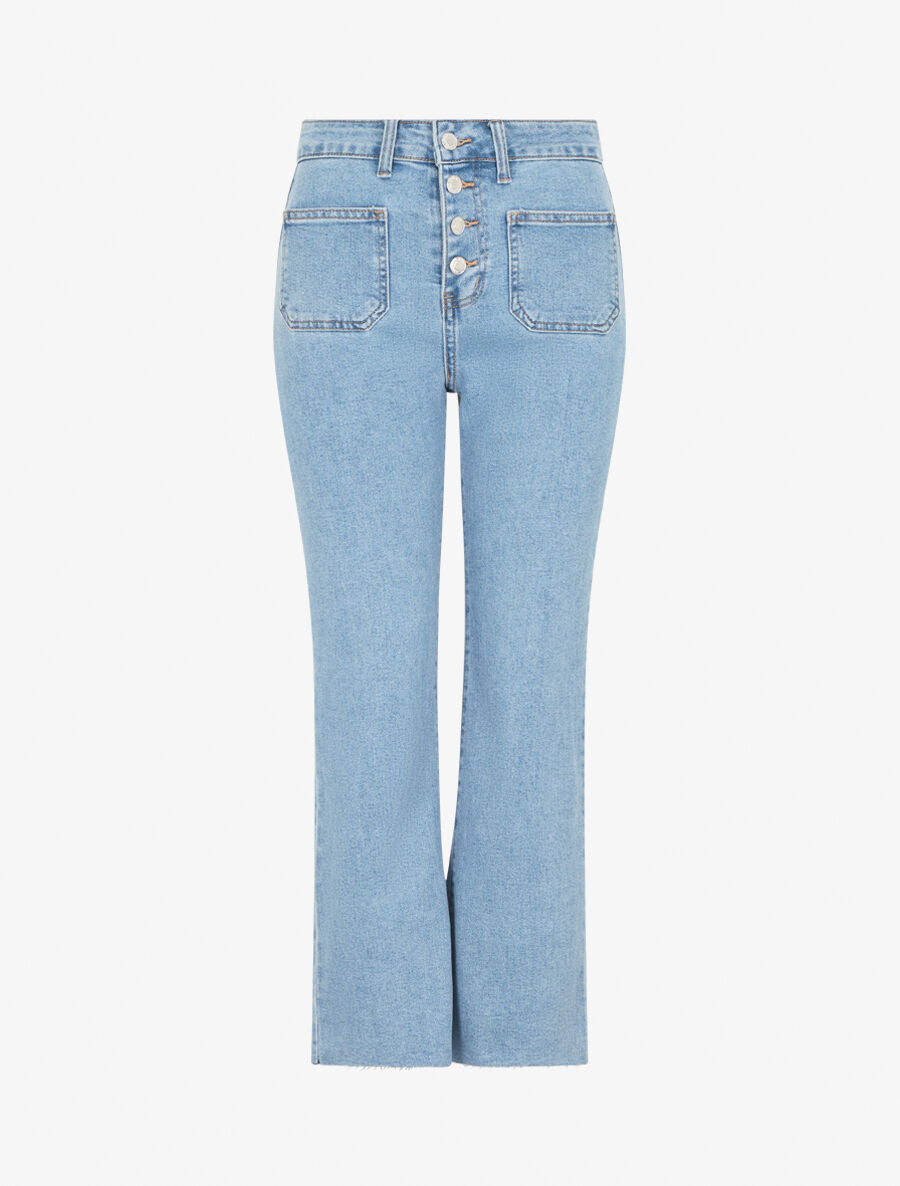 Jean droit boutonné - Bleu clair - 4