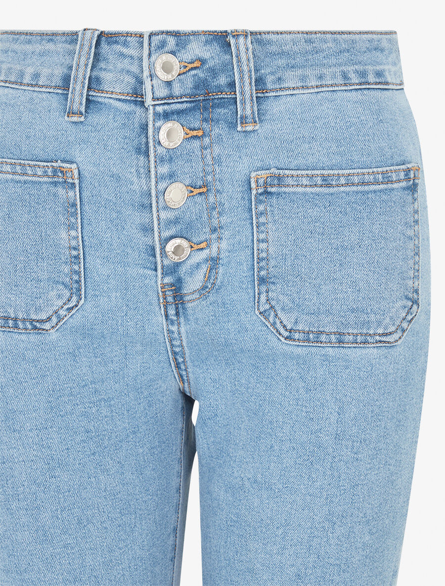 Jean droit boutonné - Bleu clair - 3