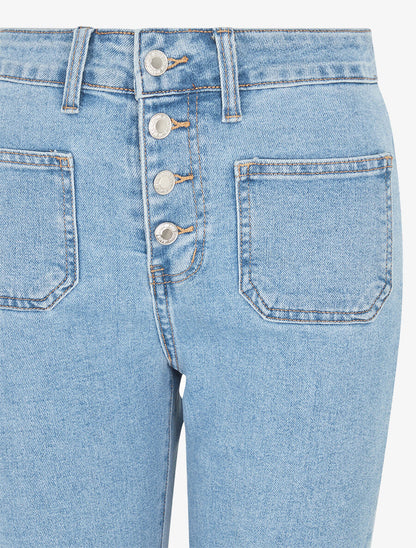 Jean droit boutonné - Bleu clair - 3