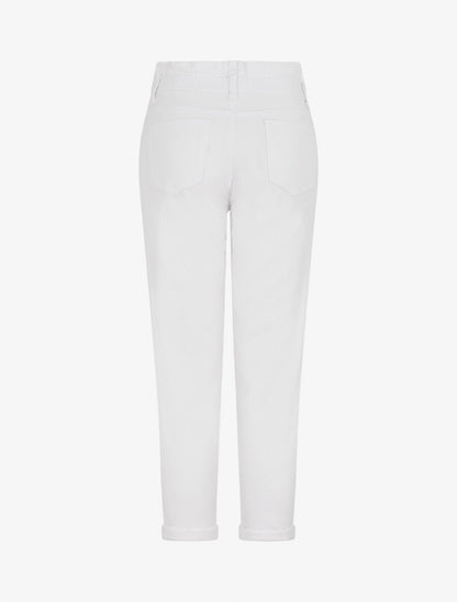 Jean mom taille haute froncée - Blanc - 2