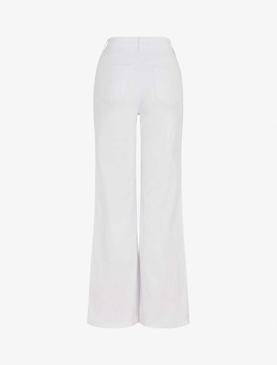 Jean coupe ample taille haute - Blanc - 2