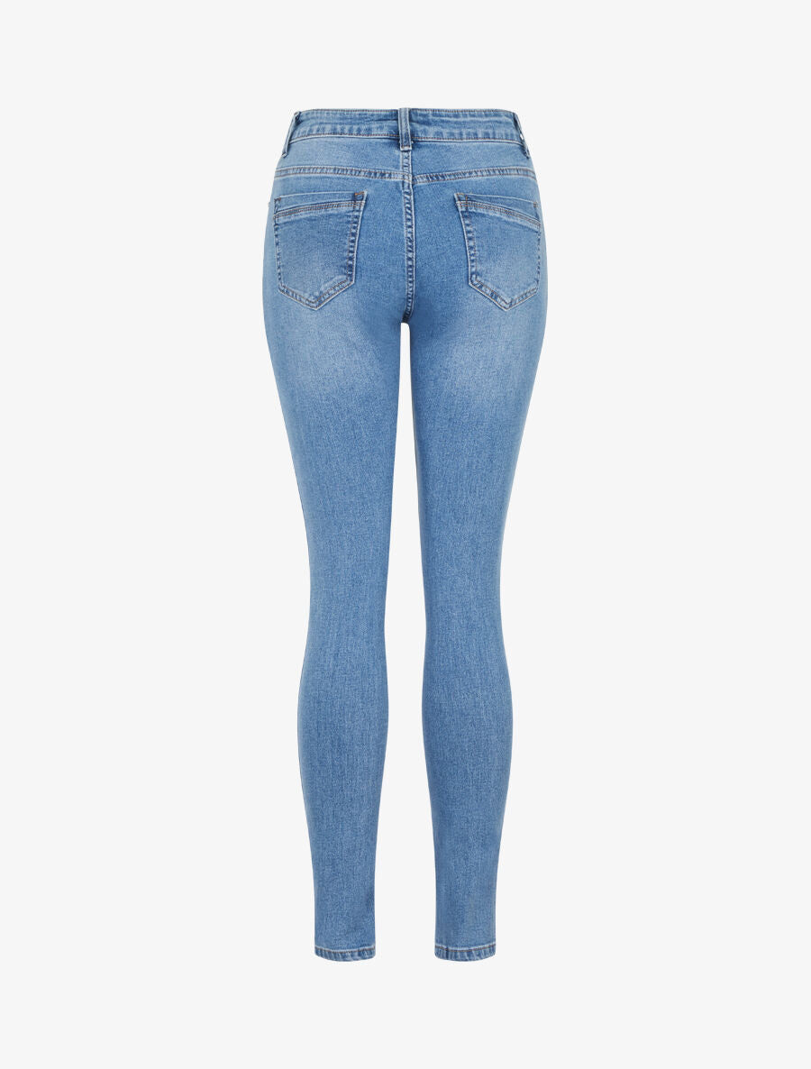 Jean coupe skinny délavé - Bleu clair - 2