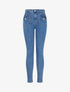 Jean skinny à poches boutonnées - Bleu - 1