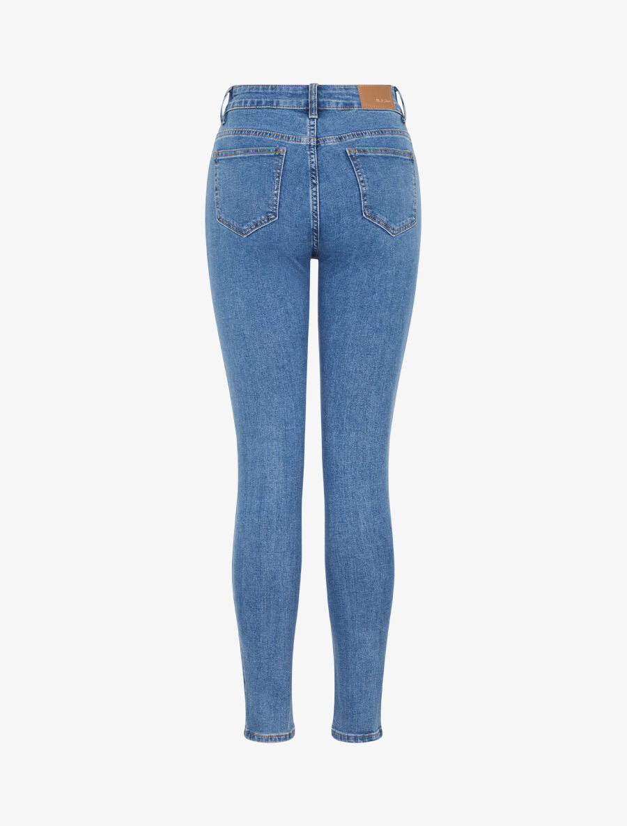 Jean skinny à poches boutonnées - Bleu - 2