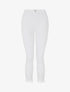 Jean slim taille haute bords à dentelle et strass - Blanc - 1