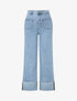 Jean à revers coupe droite - Bleu - 4