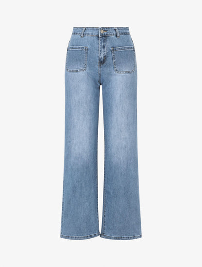 Jeans à 4 poches coupe droite - Bleu - 1
