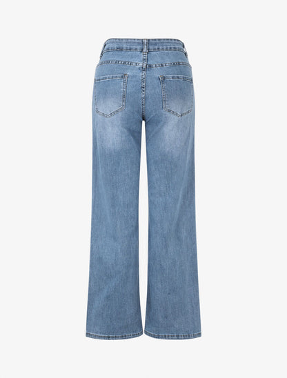 Jeans à 4 poches coupe droite - Bleu - 2
