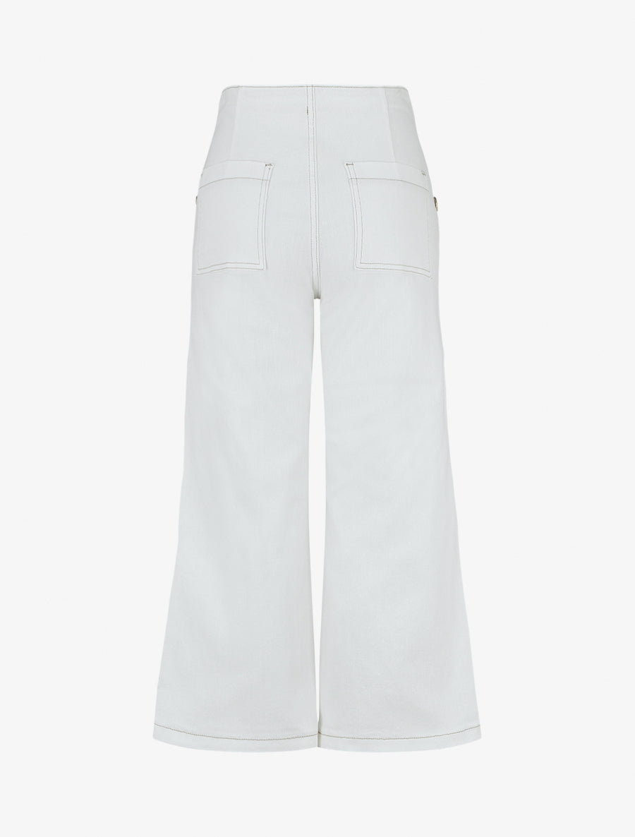 Jean ample taille haute style pont - Blanc - 2