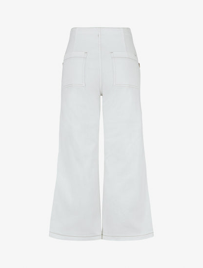 Jean ample taille haute style pont - Blanc - 2