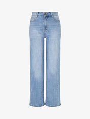 Jean taille haute push up coupe droite - Bleu denim - 1