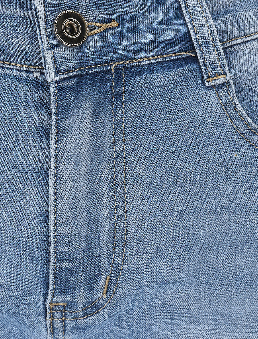 Jean taille haute push up coupe droite - Bleu denim - 3