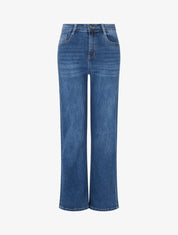 Jean droit push up délavé - Bleu - 1