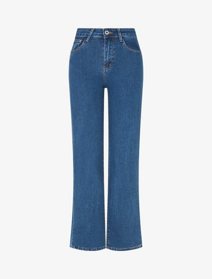 Jean push up à taille standard coupe droite - Bleu - 1
