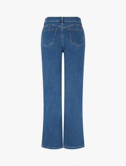 Jean push up à taille standard coupe droite - Bleu - 2
