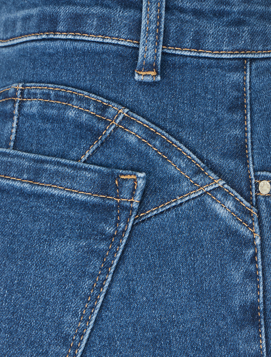 Jean push up à taille standard coupe droite - Bleu - 3