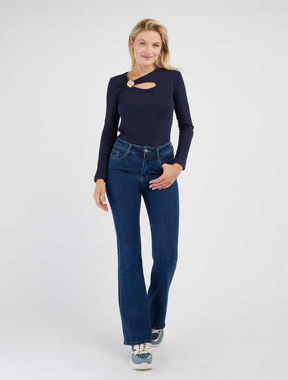 Jean push up coupe flare - Bleu - 8