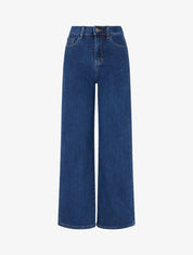 Jean wide leg taille standard - Bleu brut - 1