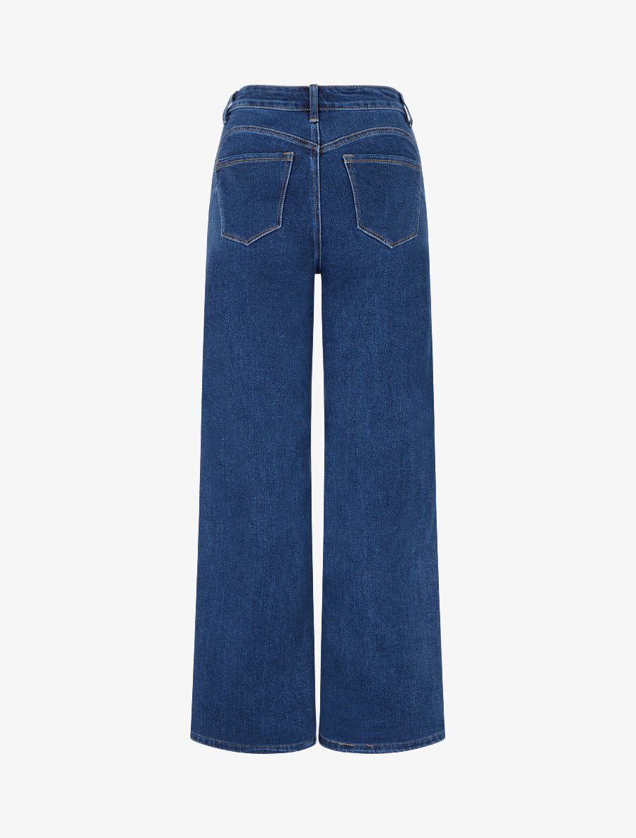 Jean wide leg taille standard - Bleu brut - 2