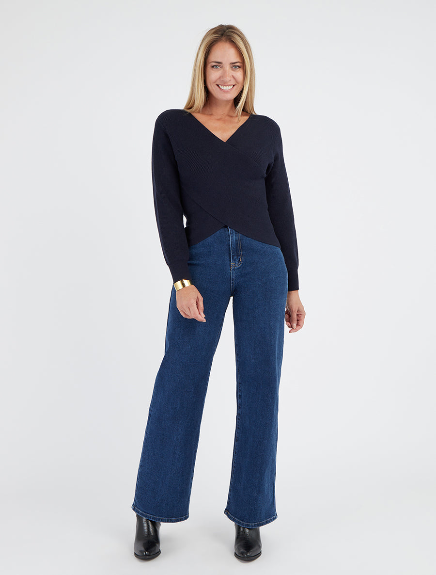 Jean wide leg taille standard - Bleu brut - 8