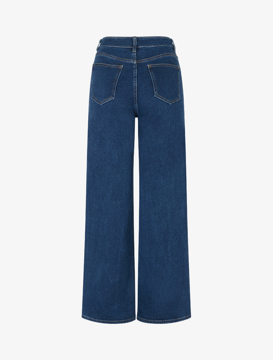 Jean wide leg taille standard - Bleu denim - 2