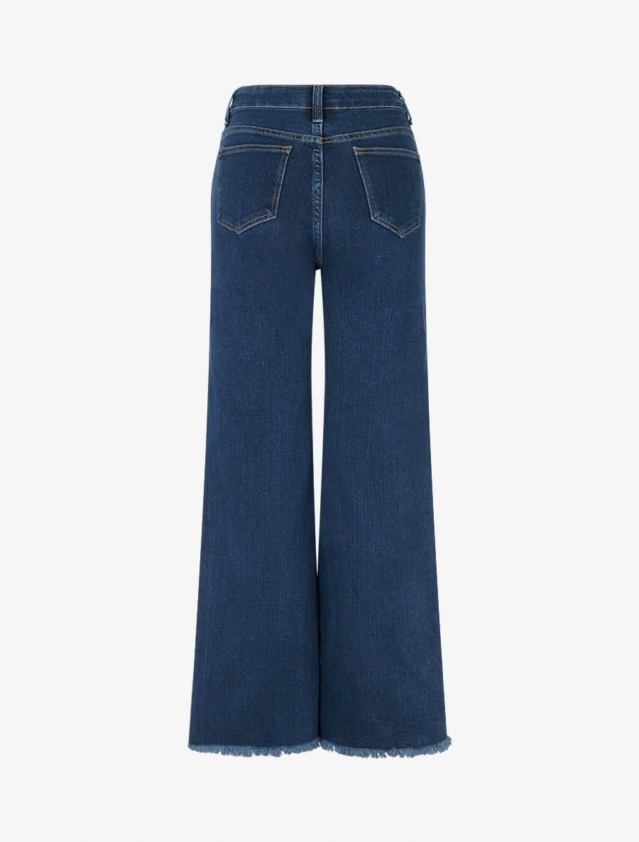 Jean ample taille standard à bords francs - Bleu foncé - 2