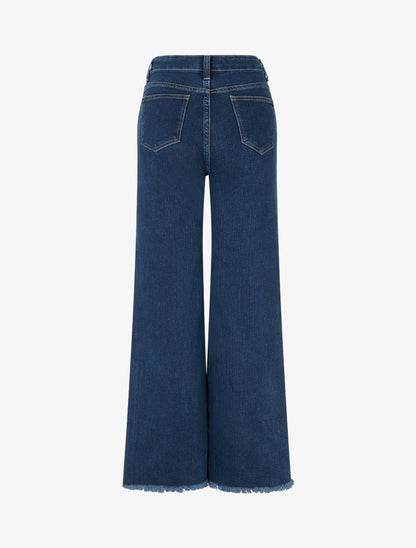 Jean ample taille standard à bords francs - Bleu foncé - 2