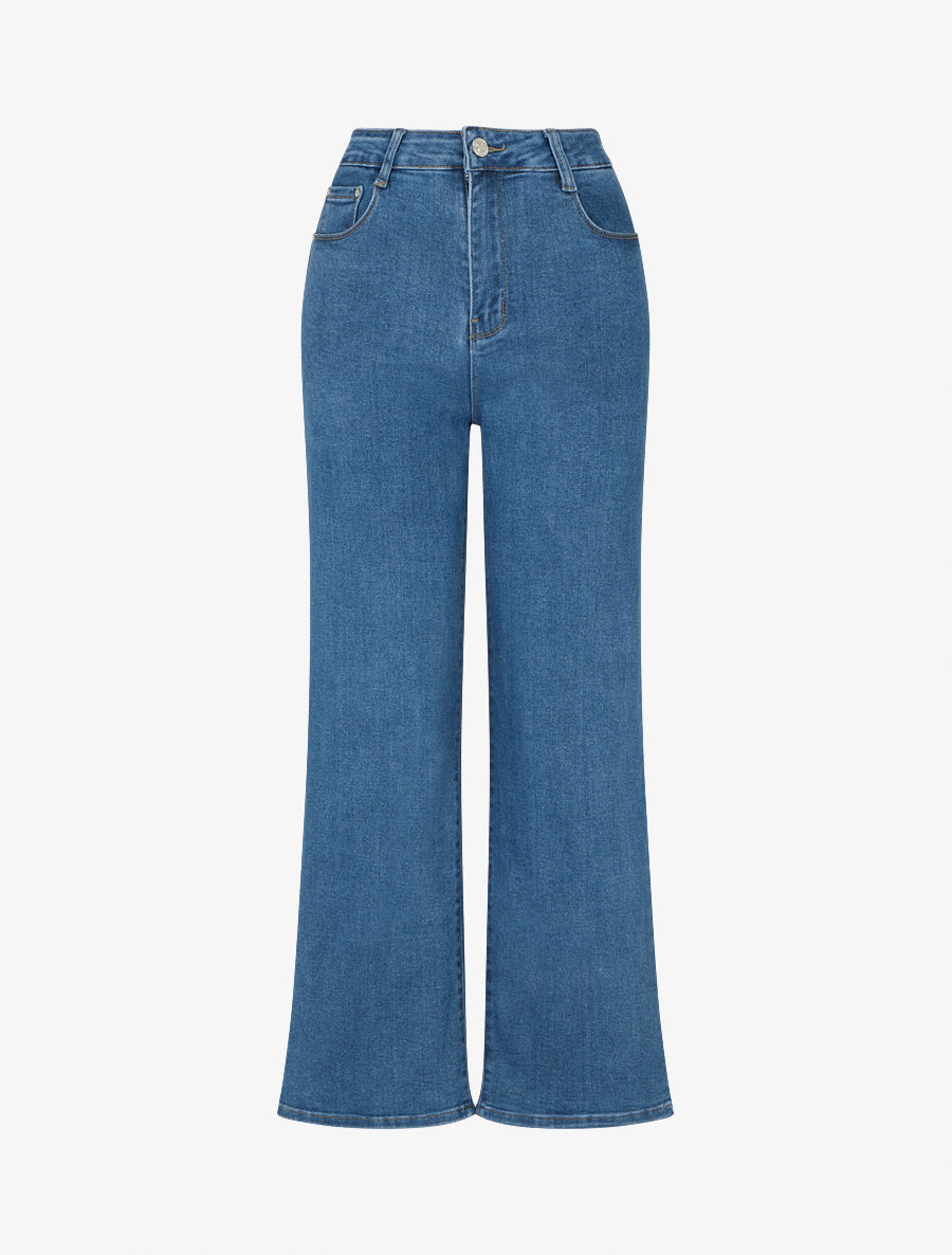 Jean taille standard coupe ample - Bleu - 1