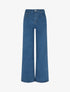 Jean wide leg imprimé rayures coupe droite - Bleu - 1