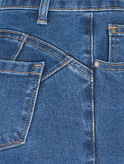 Jean skinny taille haute - Bleu - 3