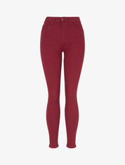 Jean skinny uni taille haute - Rouge - 1