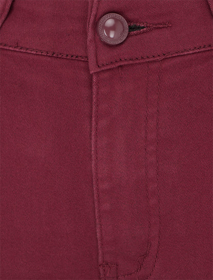 Jean skinny uni taille haute - Prune - 3