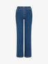 Jean wide leg à fine ceinture assortie - Denim - 1