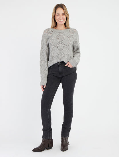 Slim-Fit Jeans in Verwaschung - Schwarz