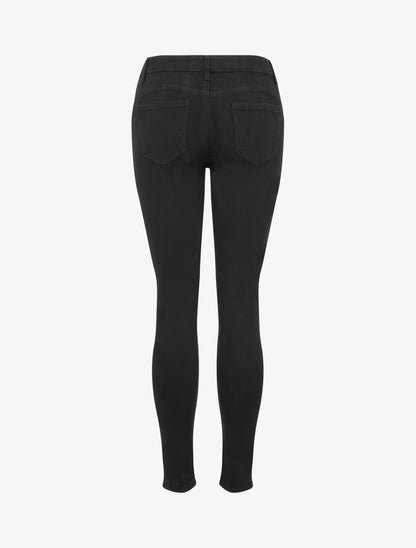 Hoch taillierte Push-up-Skinny-Jeans - Schwarz
