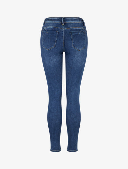 Jean skinny push up à taille haute - Bleu - 2