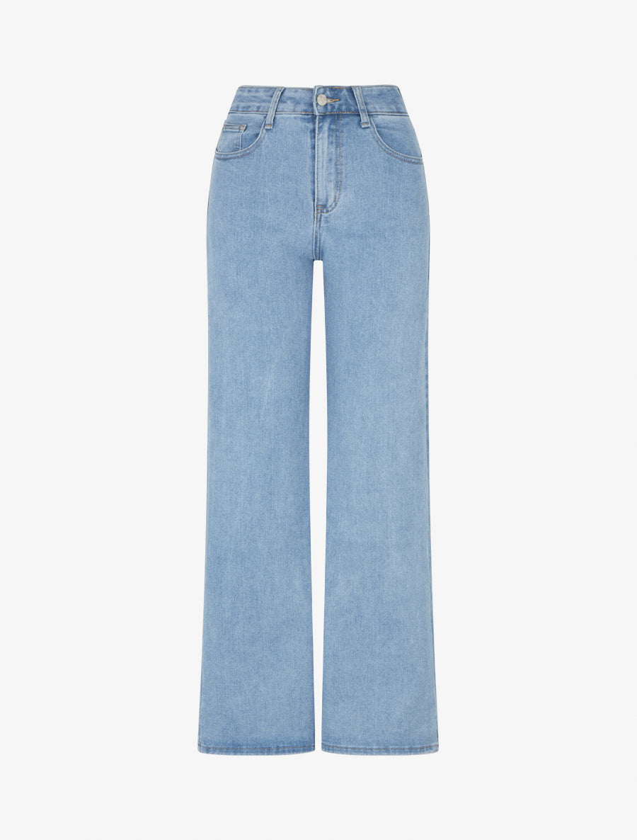 Jean ample à taille haute - Bleu clair - 1