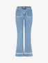 Jean flare à détail dentelle - Bleu - 1