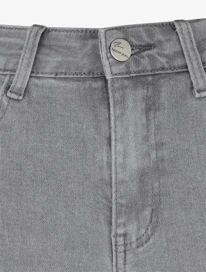 Jean wide leg coupe droite - Gris - 3