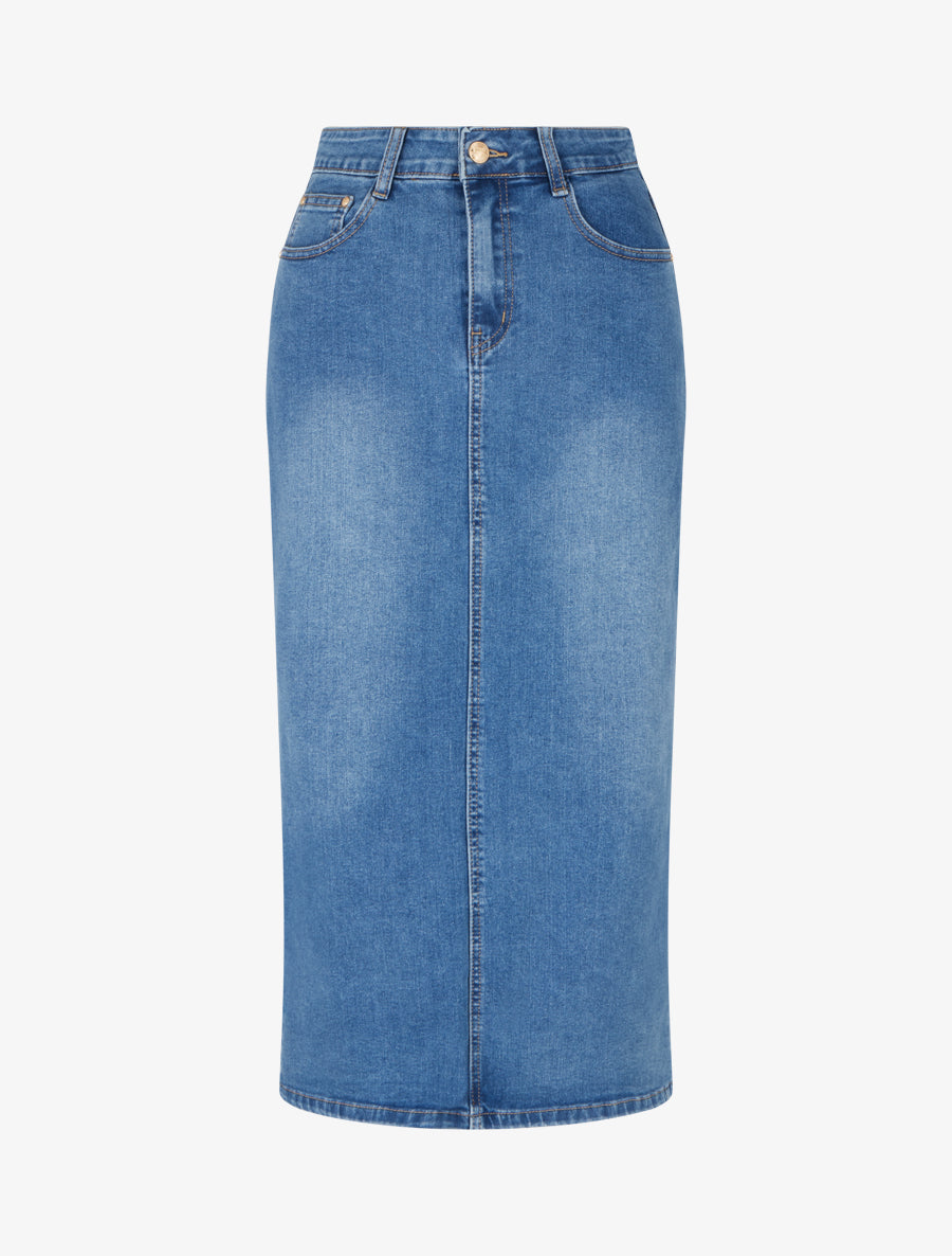 Jupe en jean fendue à l&
