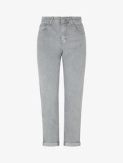 Jean à revers coupe mom fit - Gris - 1