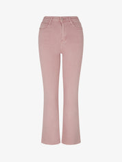Jean flare taille haute à bords francs - Rose - 1