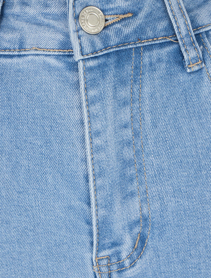 Jean coupe flare taille haute - Bleu clair - 3