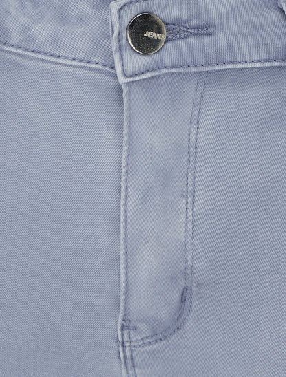 Jean skinny uni à taille standard - Bleu gris - 3